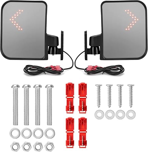 Miniatura 2 de TechInovat Espejo retrovisor universal para carrito de golf con luz de giro LED, espejos para EZGO Club Car Yamaha Accesorios para carrito de golf