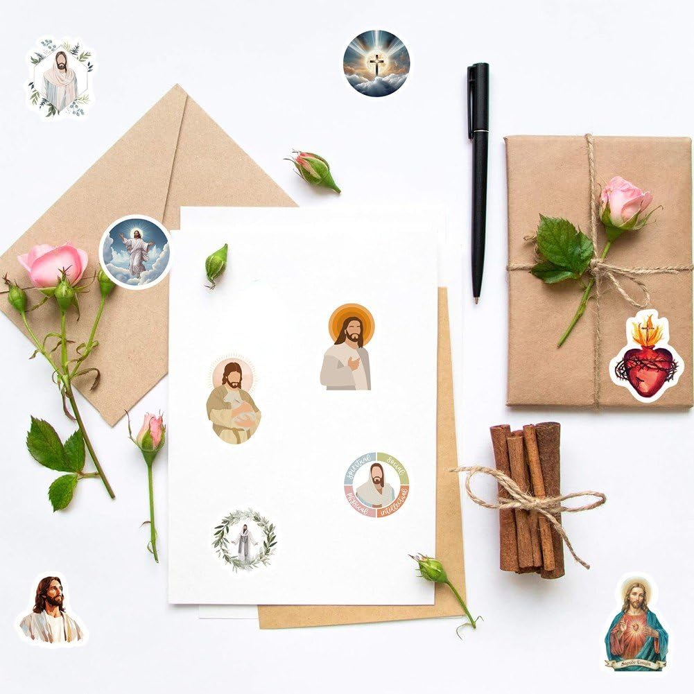 500 Pegatinas Cristianas De Jesús, Rollos De Sellos para Sobres, Pegatinas con Versículos Bíblicos, Calcomanías Religiosas para Niños, Artículos Religiosos, Regalos Cristianos