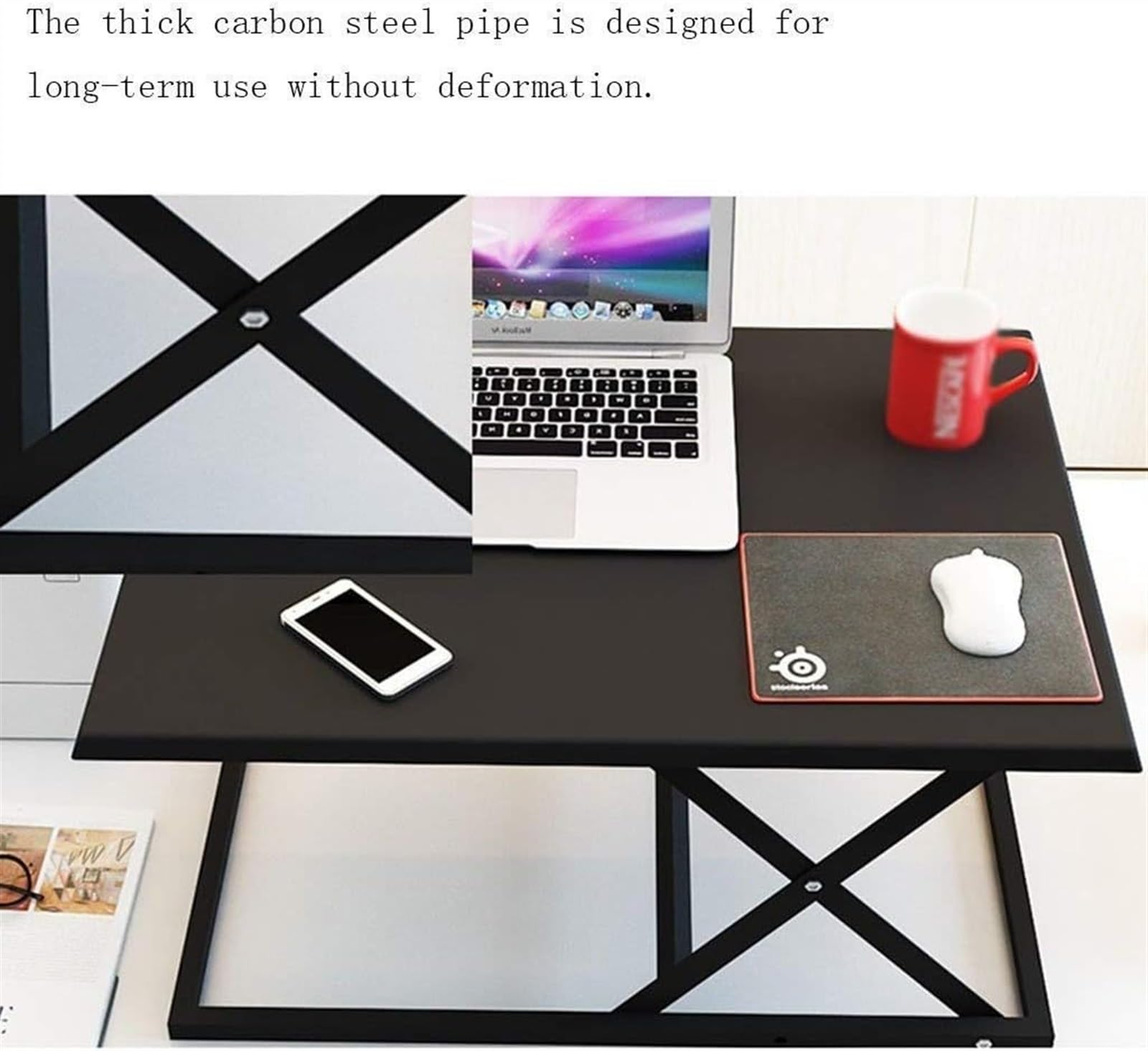 Supporto da tavolo regolabile for computer portatile, supporto mobile for laptop, seduto e in piedi, alternativa
