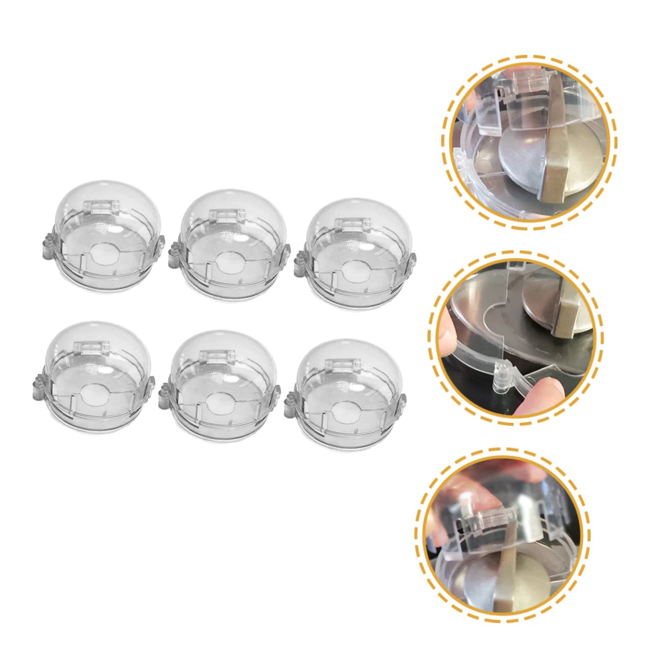 6Pcs Gas Stove Covers Heat Resistant Oven Knob Protector Multi Scene Use for Gas Stove Safety Prevents Accidental Gas Activation Safety