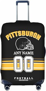 Pittsburgh Luggage Cover Custom Name and Number Personalized Suitcase Cover for Travel Business Vacation Fits 18-32 Inch Luggage