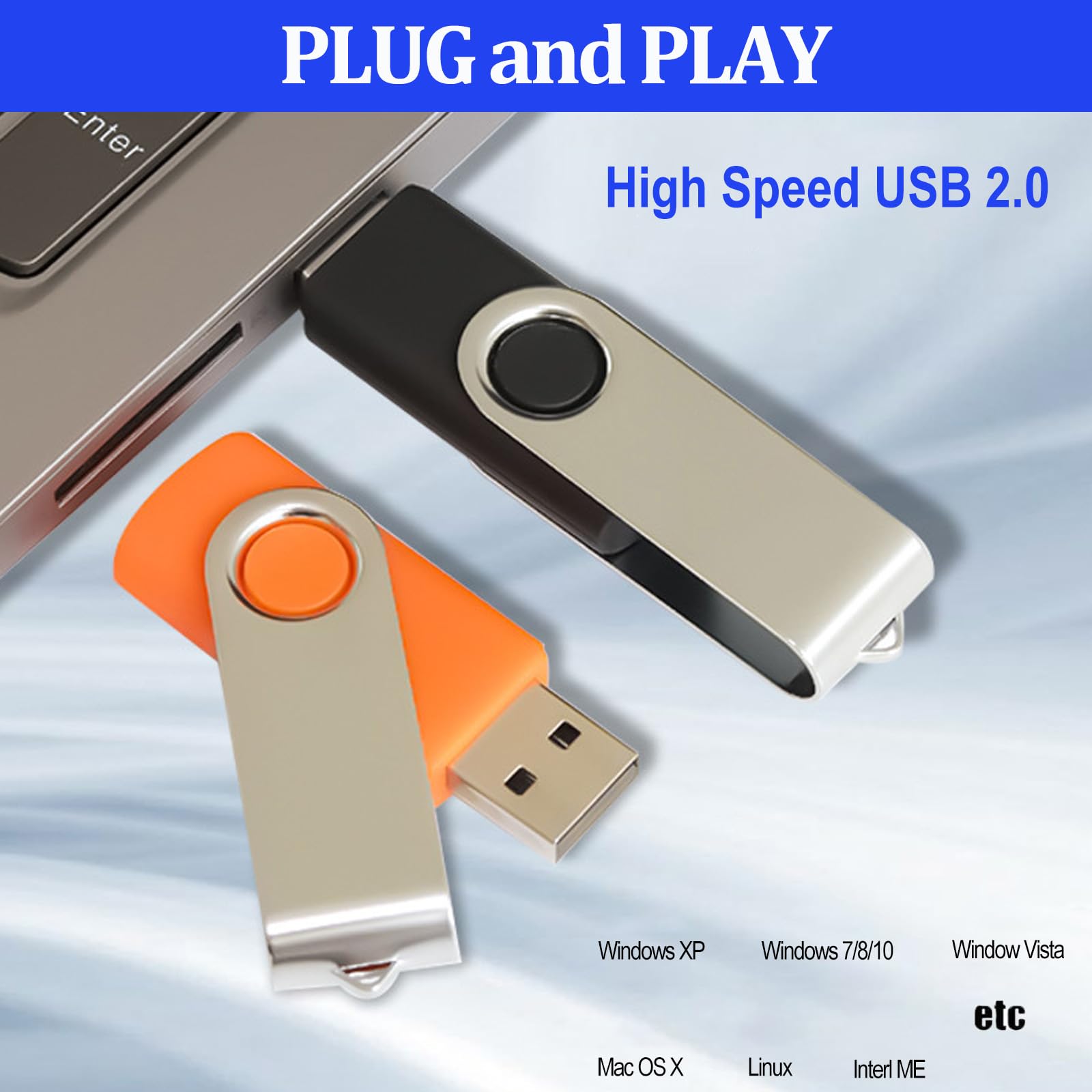 20 Stück 8GB USB Stick USB 2.0 Speicherstick Rotate Mehrfarbig WISEORANGE | Bulk Rotate High speed Memory Sticks mit Aufkleber LED-Indikator 20er Pack 8GB Flash DriveN für PC/Laptop/Car Audio/Smart TV