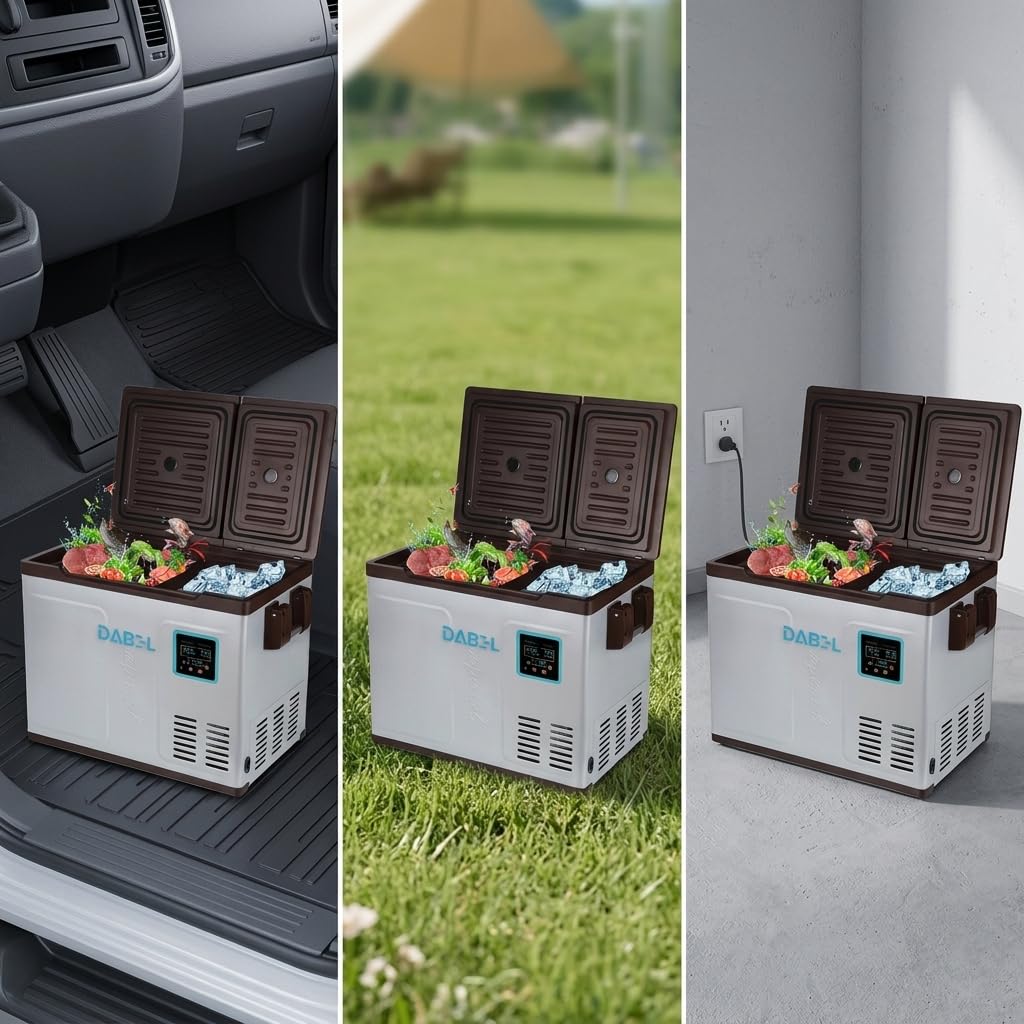 Amazon.co.jp: SiaBiced ソーラー給電 ポータブル冷蔵庫 車載冷蔵