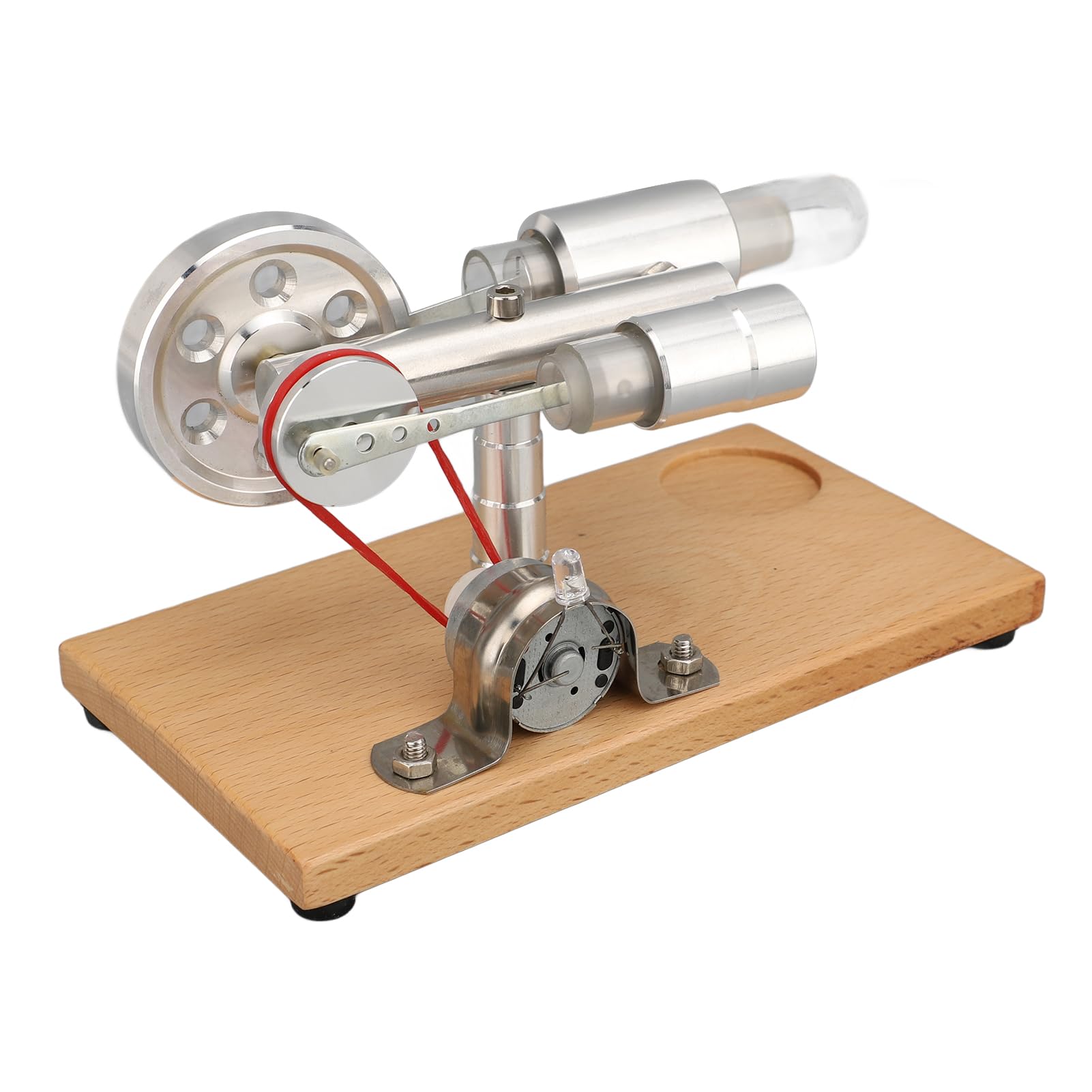 Modelo de Motor Stirling de Aire Caliente, Kit de Generador de Energía Eléctrica con Luces LED, Kit de Generador de Energía Eléctrica Stirling para Experimentos de Física Escolar.