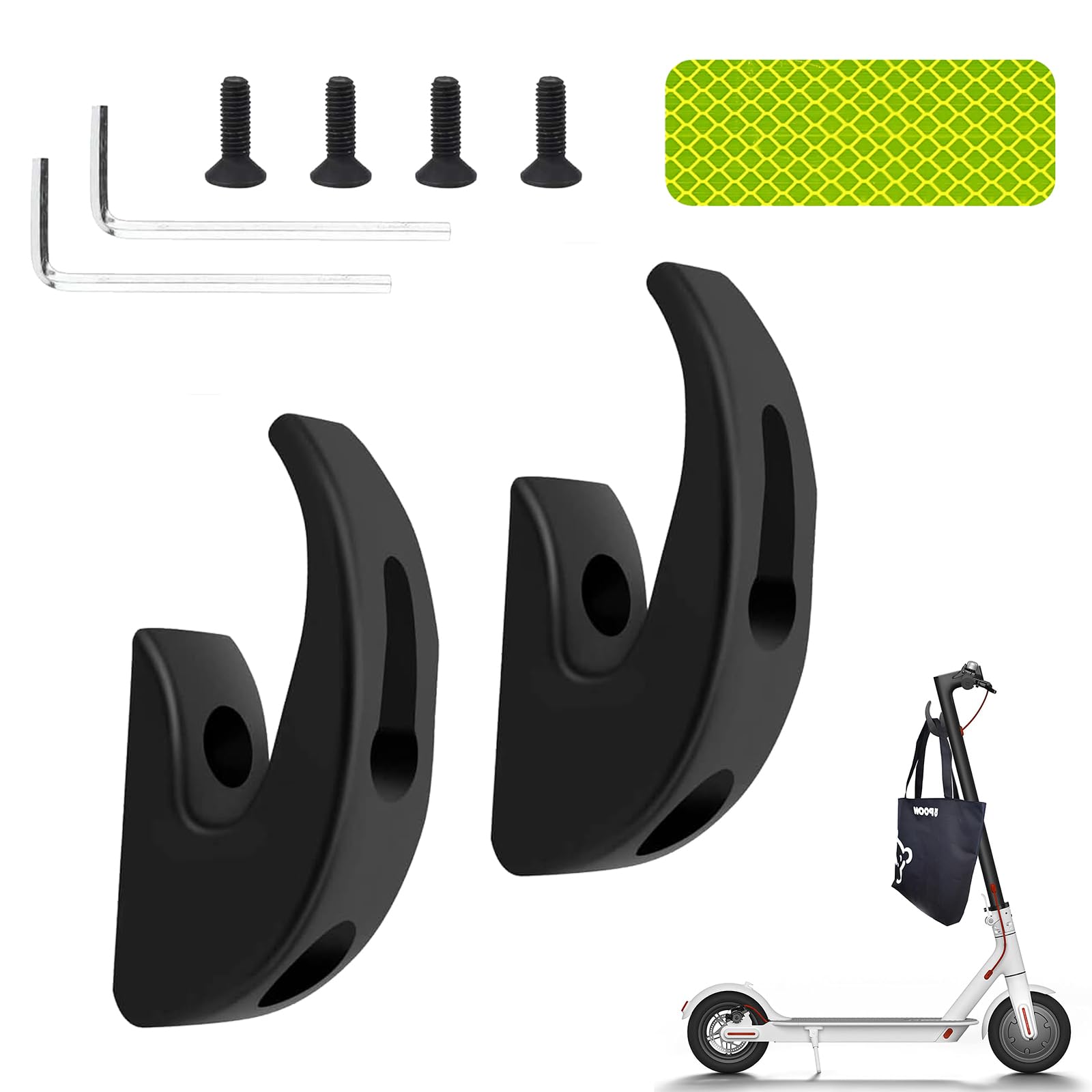 Correa de Hombro para Patinete, Correa Patinete Electrico Ajustable, 2 Piezas Gancho para Patinete Electrico, Accesorios para Scooter Electrico, Correa de Transporte Mano para Niños Bicicleta Plegable