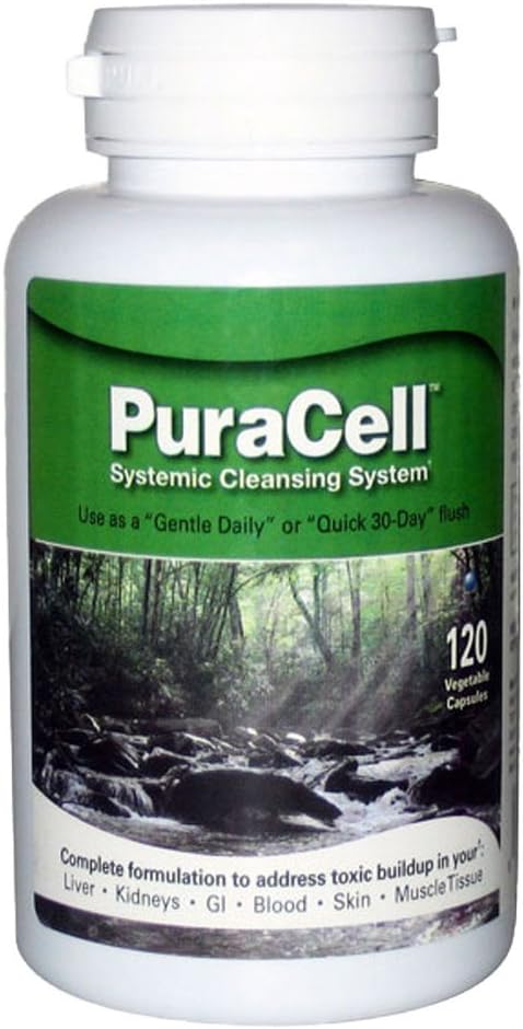 PuraCell Detox Maximum Strength Cleanse Supplement | Powerful, Fast Acting Natural Detoxifier Blend Helps Reduce Toxic Buildup in Liver & Kidneys, Remove Mycotoxins (120 Count)