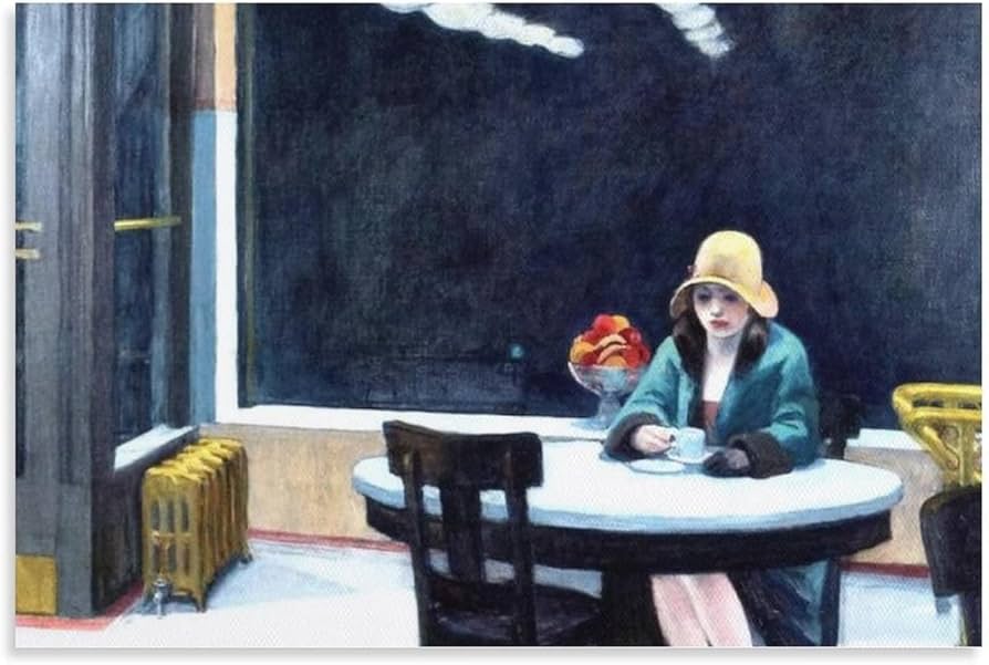 Amazon.co.jp: エドワードホッパー。「オートマット」キャンバスアート