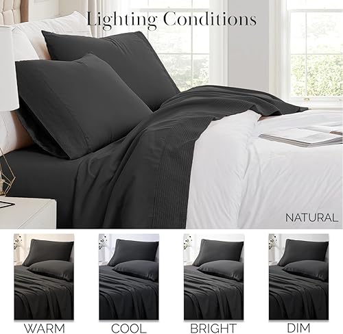 Vista 59 de Southshore Fine Linens®, juego de ropa de cama con bolsillo profundo Negro