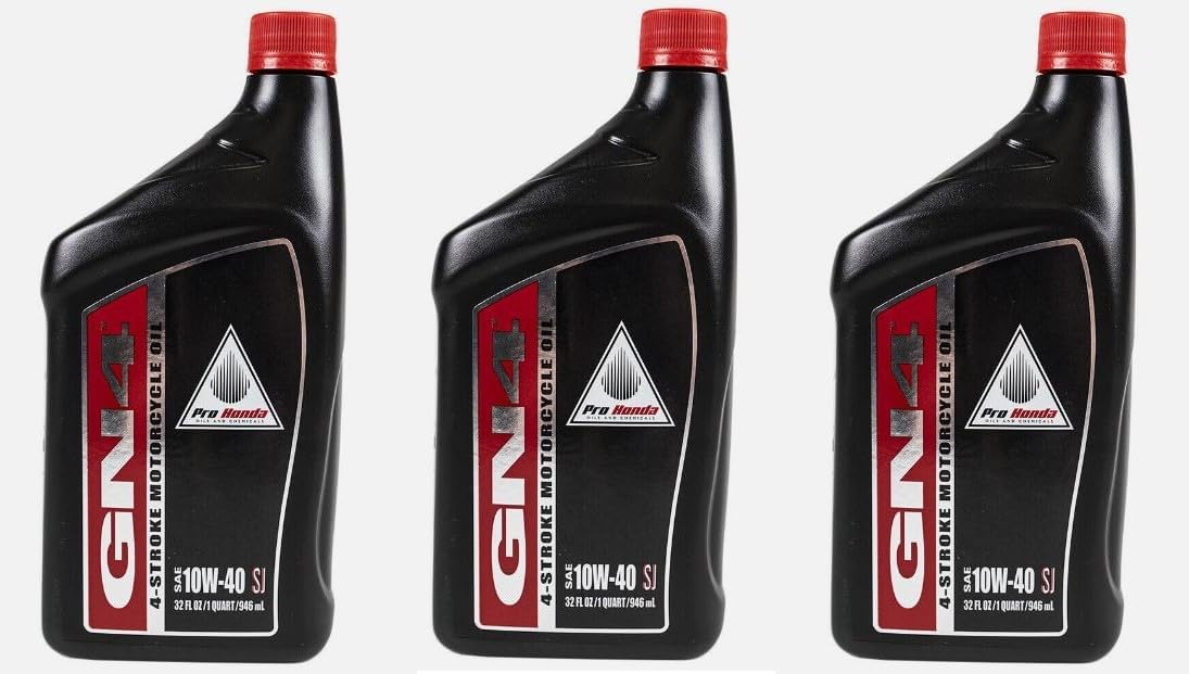 Genuine OEM 10W40 GN4 Motorcycle Grade Engine Oil Compatible with Honda ATV/UTV Motorcycle PWC Dirtbike Engine Oil (2, Quart)