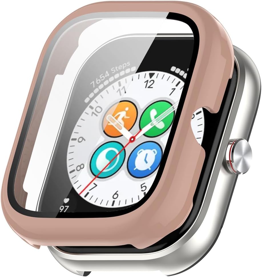 Hard Protective Case with Tempered Glass Screen Protector Compatible Honor Choice haylou Watch, PC Ultra-Thin All-Around Cover for Honor Choice Haylou Watch(6 pcs)