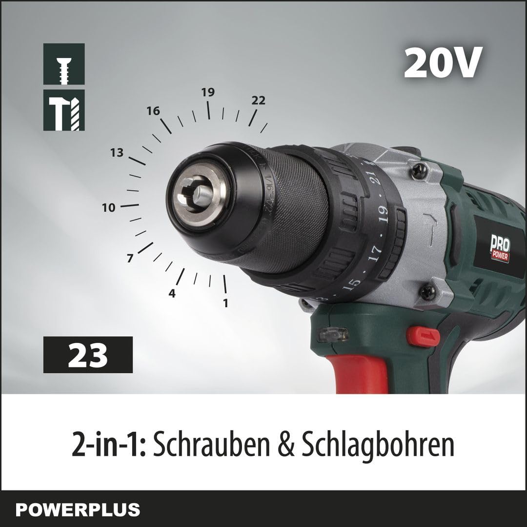 PowerPlus POWPB10200 POWPB10200-Taladro/Atornillador 20v (Sin Batería)