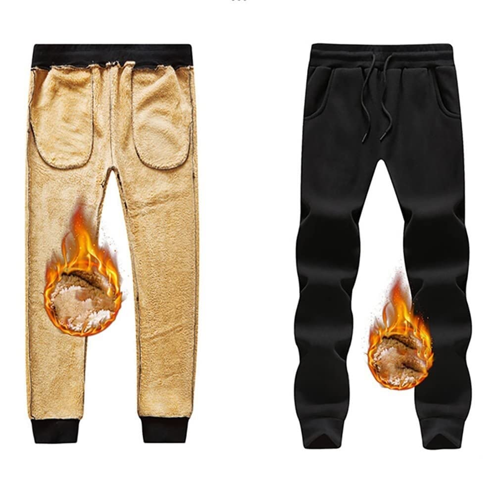 Joggers Hommes Thermo Fleece Pantalons De Sport Loisirs Doublés Épaissie Hiver Chaud Sports Pantalons De Survêtement Workout Gym