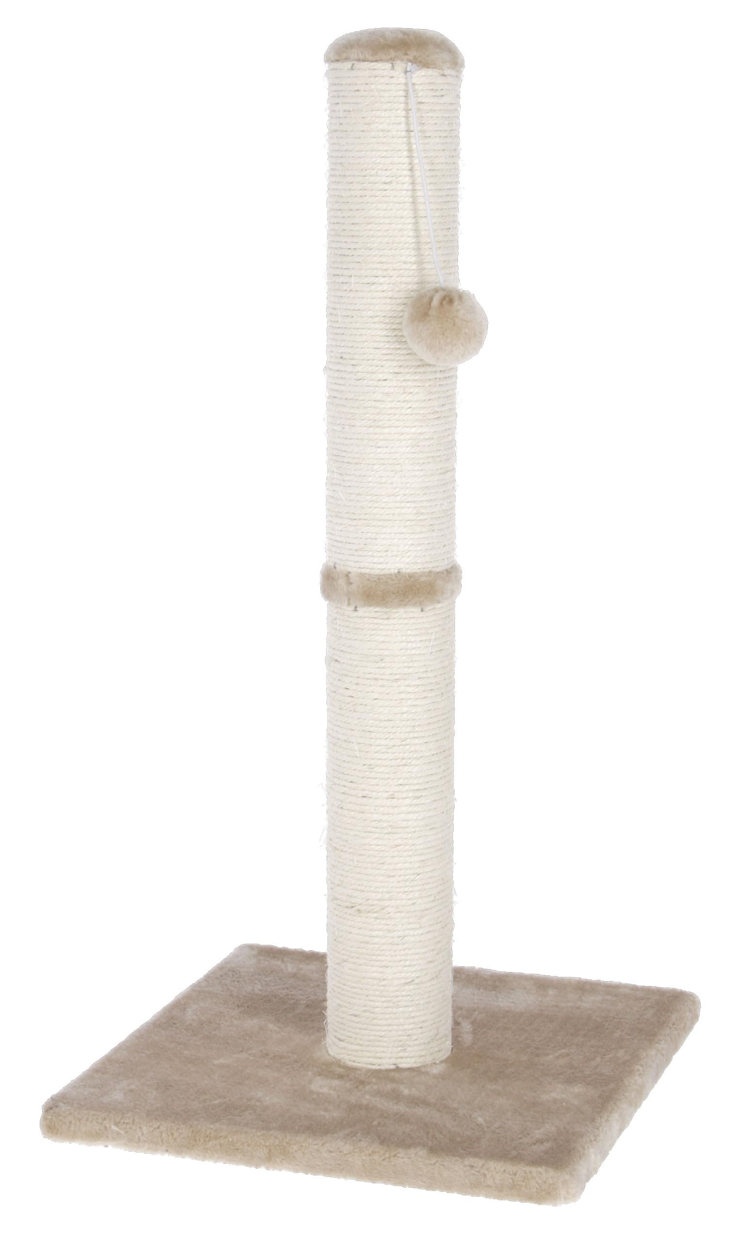 Kerbl Pet Poste rascador Opal Maxi, Color Beige, sisal Natural, 38x38x78 cm, para Gatos pequeños y medianos, con Cuerda de sisal, para el Cuidado de Las Garras, con Bola de Peluche