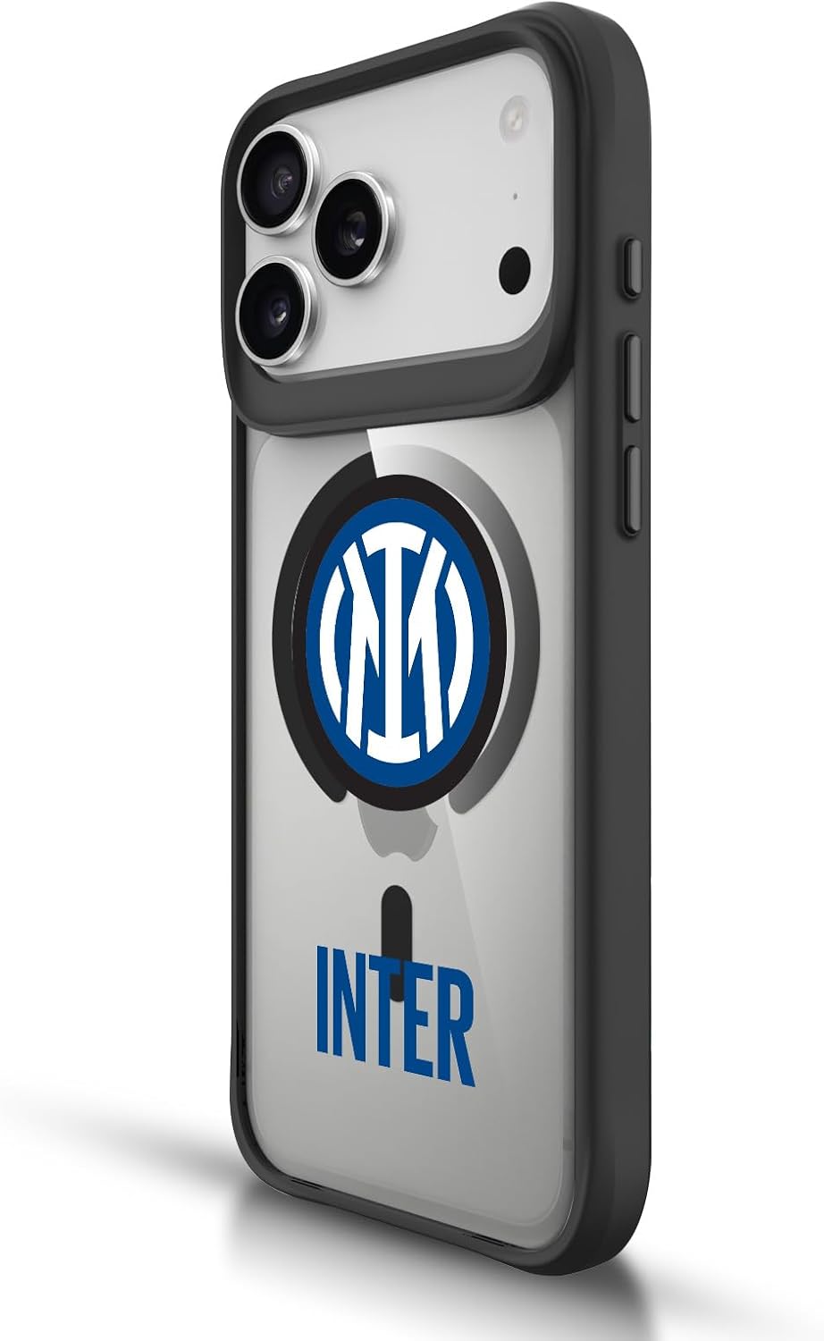 Head Case Designs Officially Licensed Inter Milan Crest Inter Logo Icon Black Shockproof Bumper Case [Military Grade Protection] Compatible with and Compatible with MagSafe Apple iPhone 16 Plus