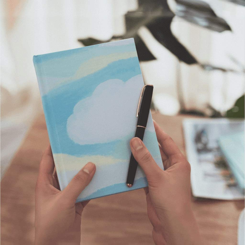 Cahier Journal Light Blue Tissu Notebook Simple Art Notepad Compte en Enregistrement HardCover Diary Petit Bloc-Notes Art Fresh Bureau et Maison (Color : Blue)