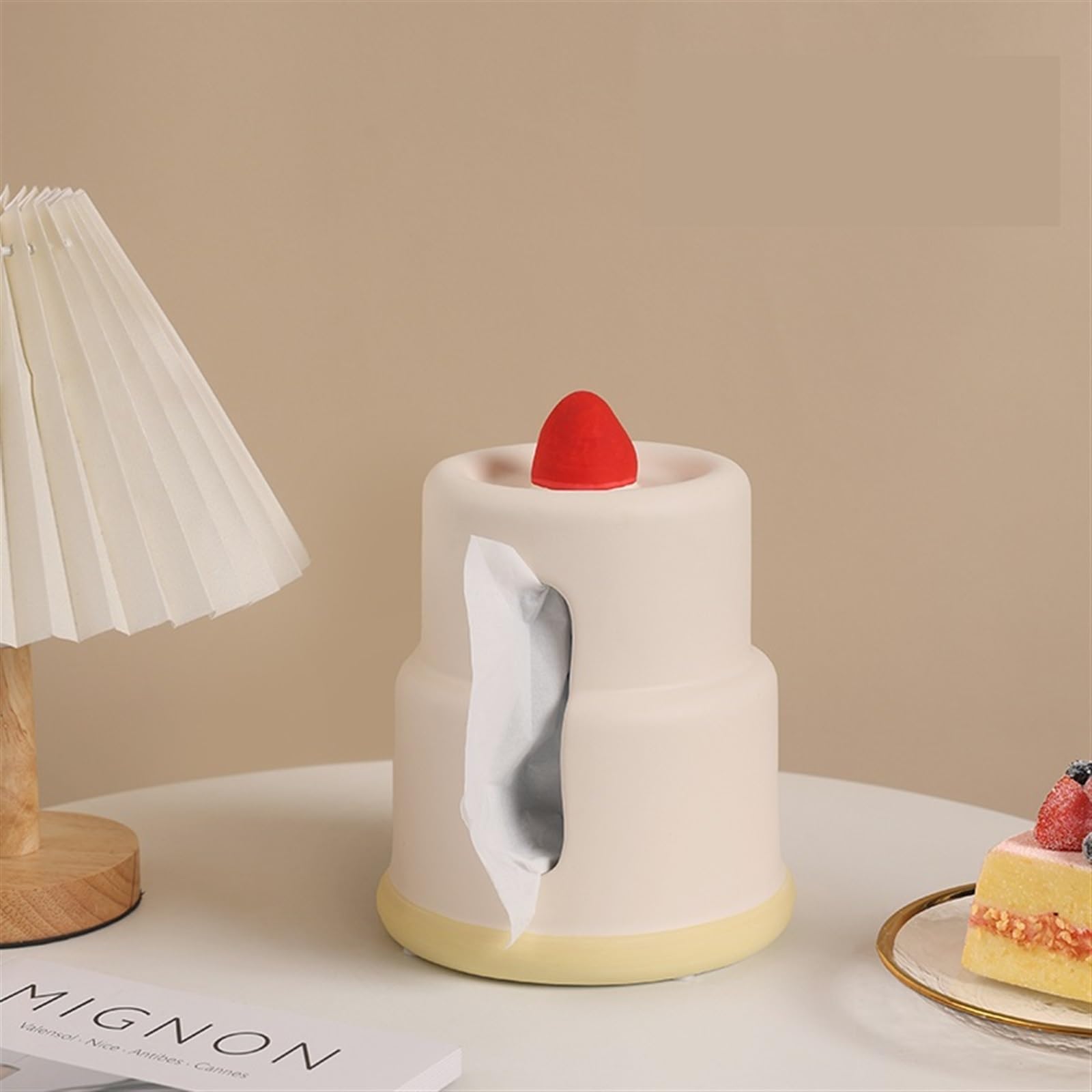 Porte-mouchoirs Boîte à mouchoirs en céramique, tiroir Papier de Bureau for Table Manger Salon, créatif for gâteau Cadeau d'anniversaire Décor de boîte faciale