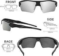 Vista 4 de SKYWAY Gafas de sol deportivas polarizadas con 3 lentes intercambiables para hombres y mujeres Ciclismo Correr Conducción Pesca Gafas SS8009