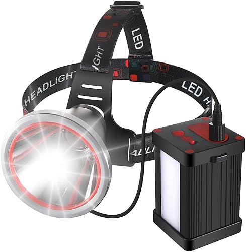 ErayLife Faros de caza recargables de 12800 mAh, linterna de mano libre, ángulo de 90  ajustable, 1200 lúmenes, faros superbrillantes, impermeables,