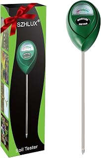 SZHLUX Soil Moisture Meter - Accurate Hygrometer for Indoor Outdoor Plants, Gardens, Farms - Battery-Free, Root-Friendly, 10.23 Inch Green