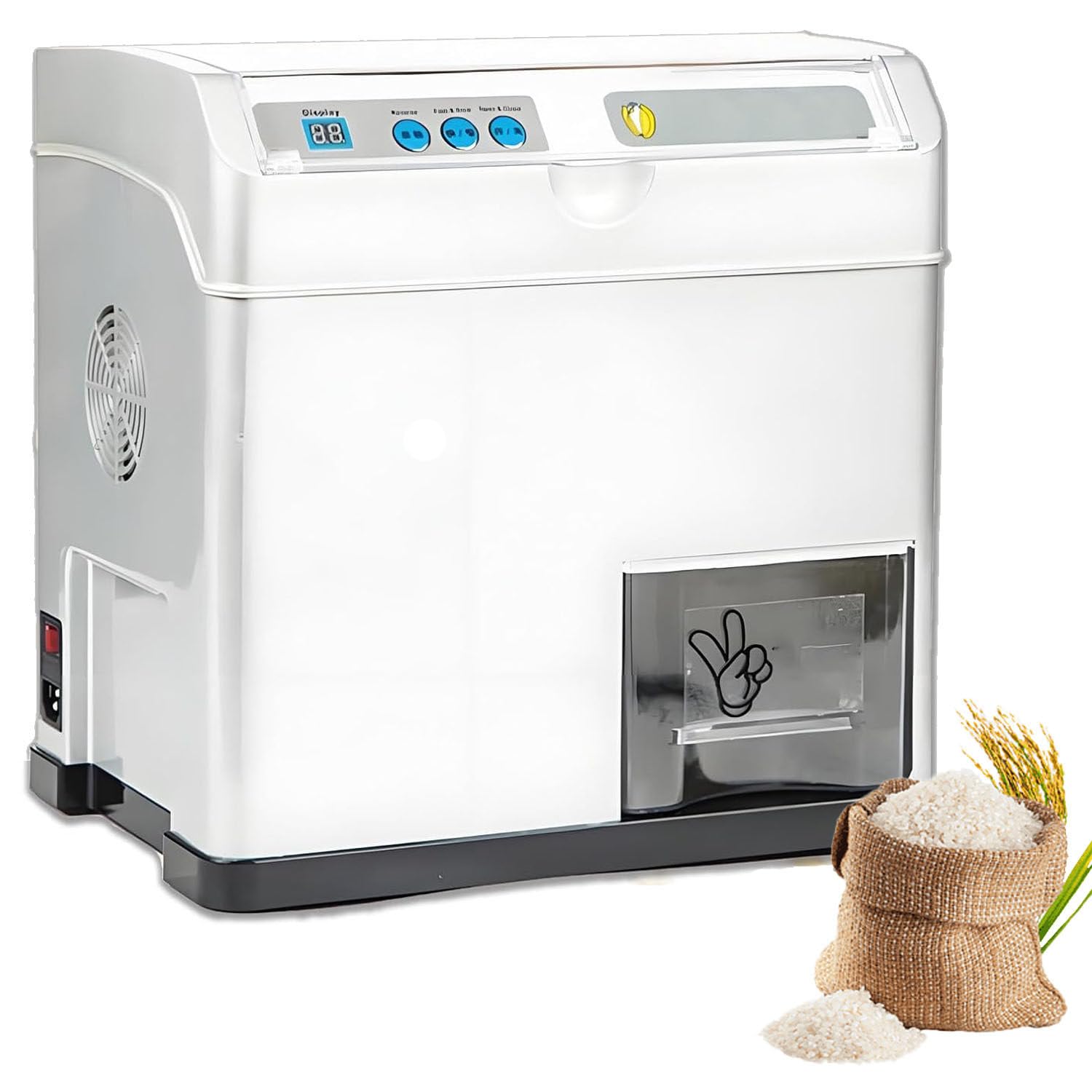 Separatore automatico di crusca di riso da 500 W, sgusciatore di cereali di grano da 30 kg/h, precisione di macinazione regolabile per riso integrale chiaro, riso in germe, riso brillato chiaro