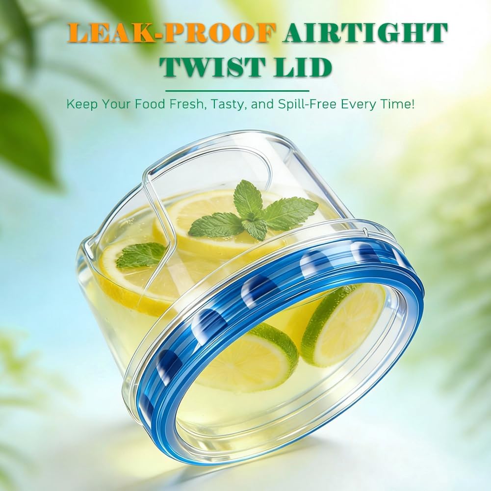 15 Pack 17oz Reusable Freezer Storage Containers with Twist Top Lids Airtight, Small Plastic Food Storage Containers for Meal Prep Leftover Lunch Fruit Salad, Soup Container Microwave Freezer Safe - Image 3