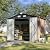 Aoxun 6x8 FT Shed Outdoor Storage Shed with Floor Metal Tool Shed with Door and Lock Outdoor Shed for Garden, Backyard, Poolside,Patio, Plastic Floor Included, Brown
