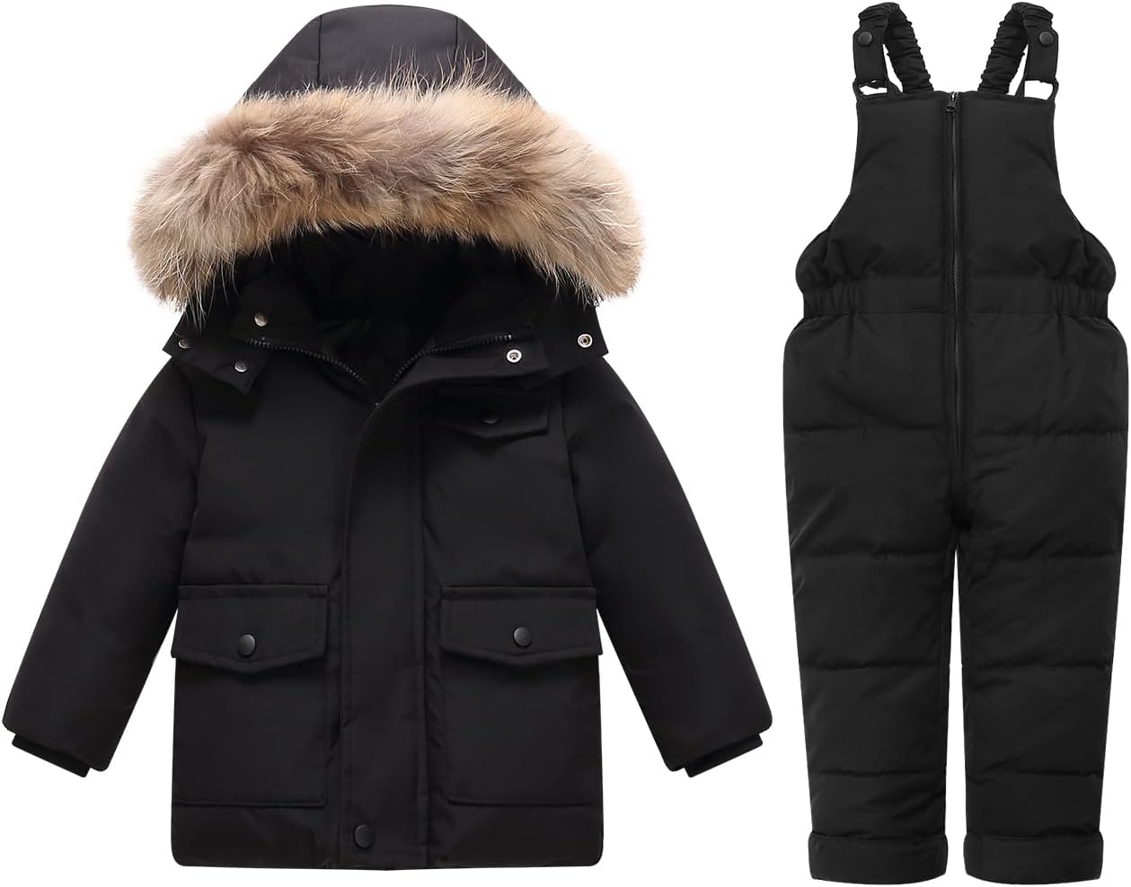 Baby Boys Winter Snowsuit Bib Jacket Toddler Girl Snow Suit Coat Pants Clothes