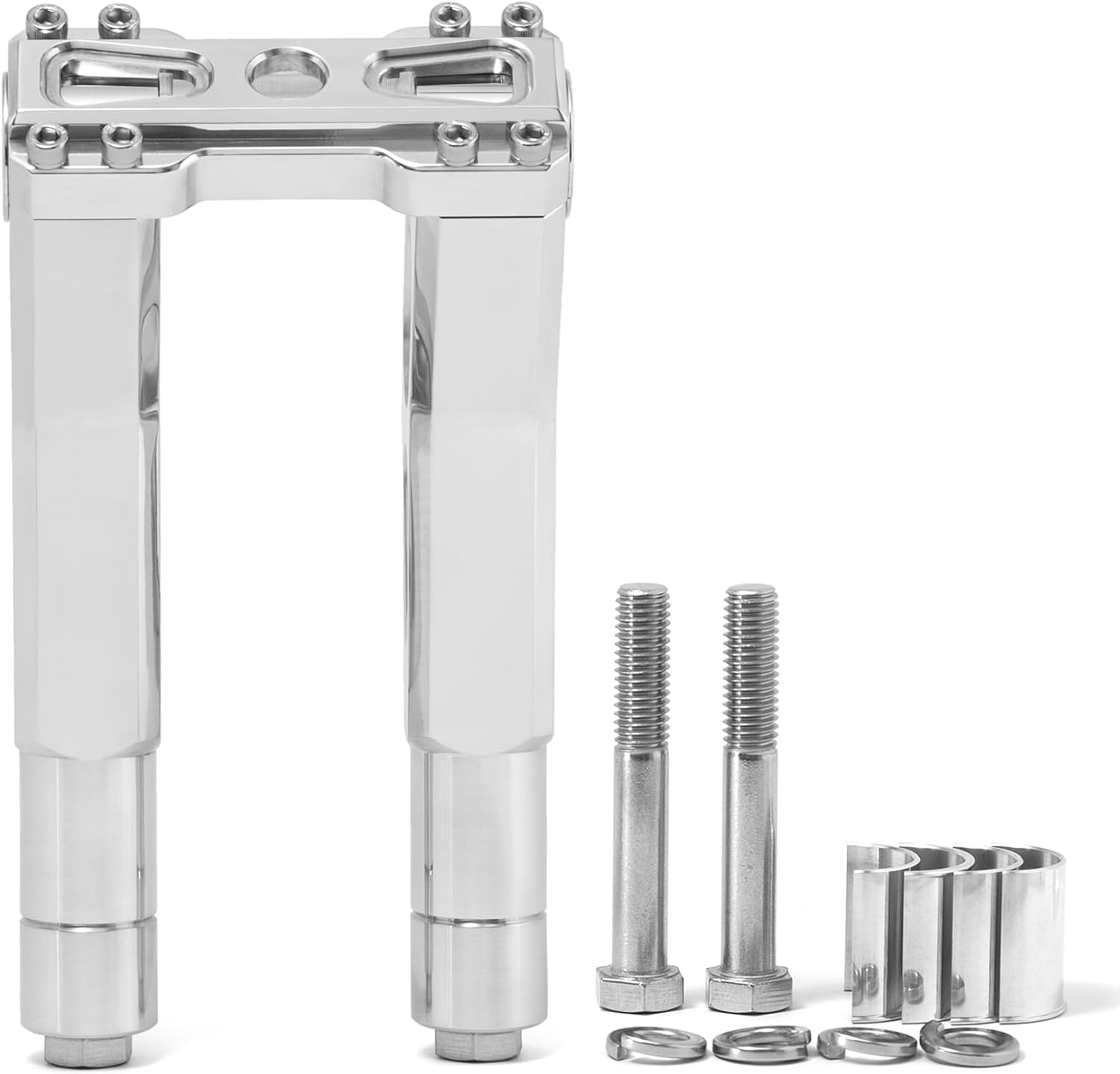 TOFR 7" / 8" Pullback Handlebar Risers for Harley – Club Style CNC 6061-T6 Aluminum Riser Clamp Fits 1" 1-1/8" 1-1/4" Handlebar – Compatible with Dyna Softail Sportster Street Bob Road King Polished