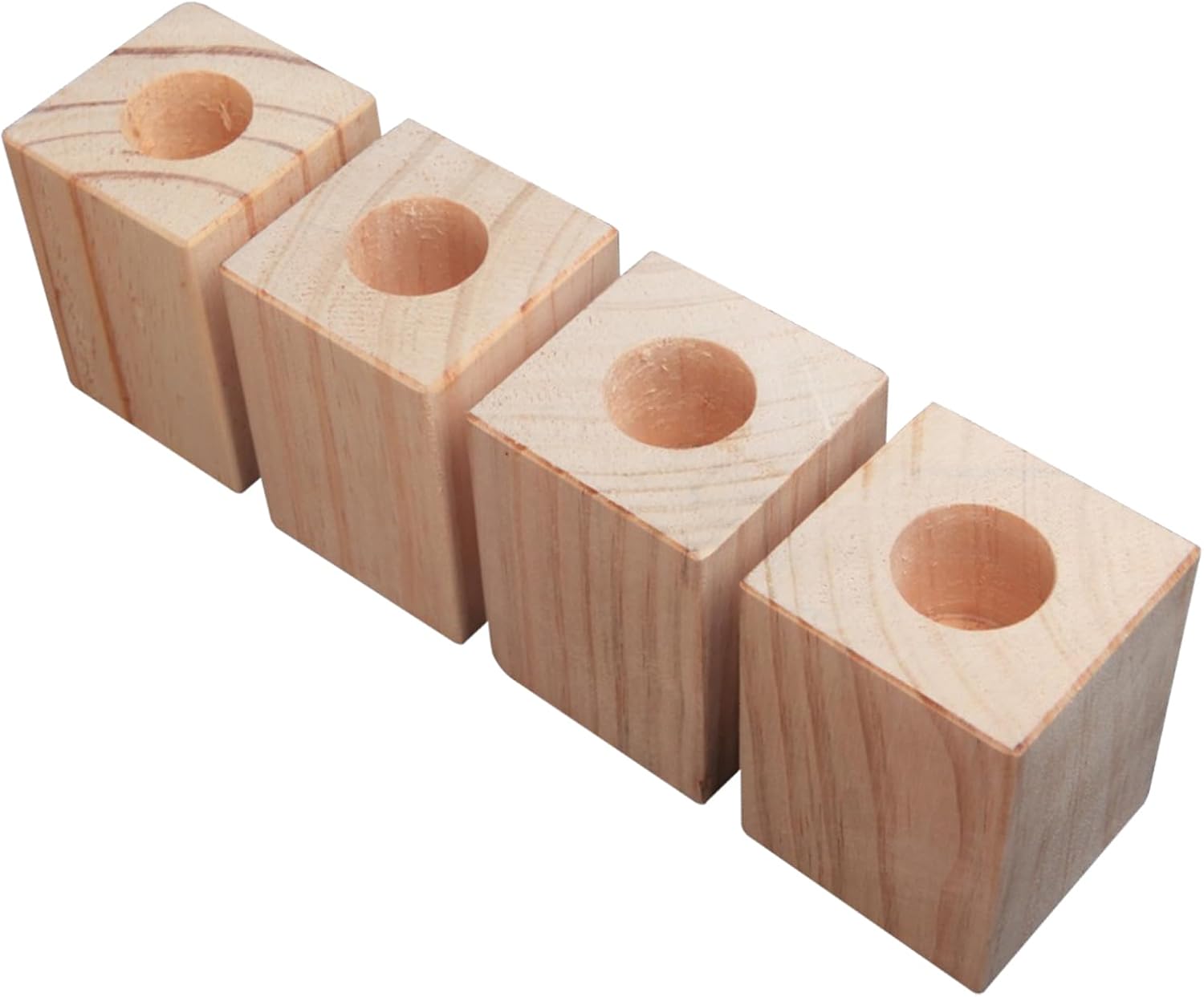 Wood Bed Furniture Riser Pine Wood Furniture Risers Pack of 4 Wood Color Diameter 3-8cm Height 5-15cm(Ø 8cm-Increase Height 5cm)