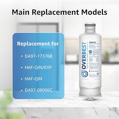 Miniatura 3 de Overbest DA97-17376B Reemplazo para Samsung® HAF-QIN/EXP, HAF-QIN, DA97-08006C, RF28R7201SR, RF28R7351SG, RF23M8070SR, RF23M8090SG, OB6045, filtro