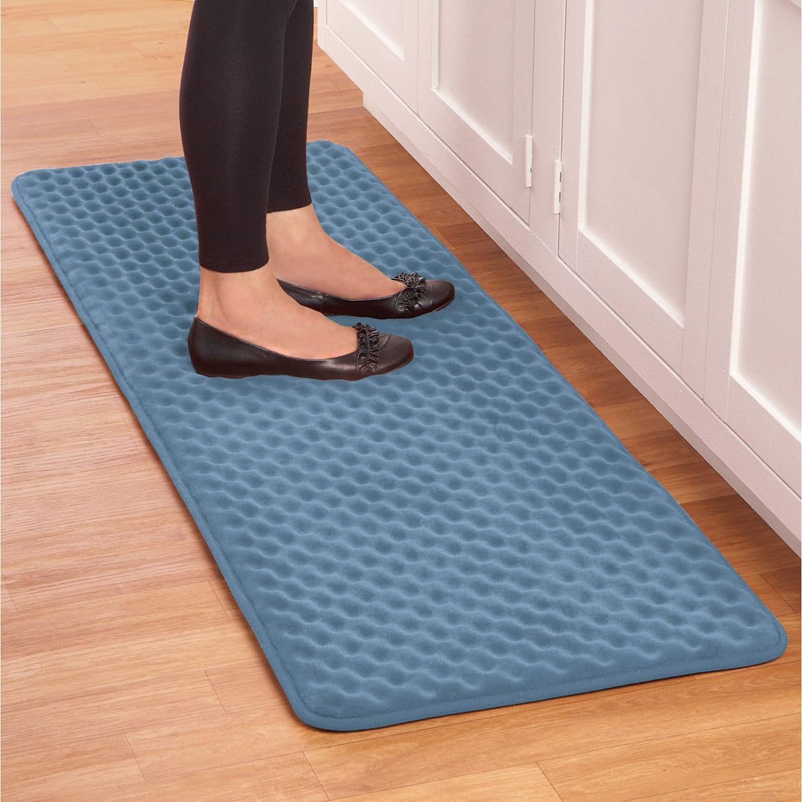 Gajula.Enterprises Anti-Fatigue Kitchen Runner Light Blue – 59 1/4" x 19 3/4" Cushioned Floor Mat