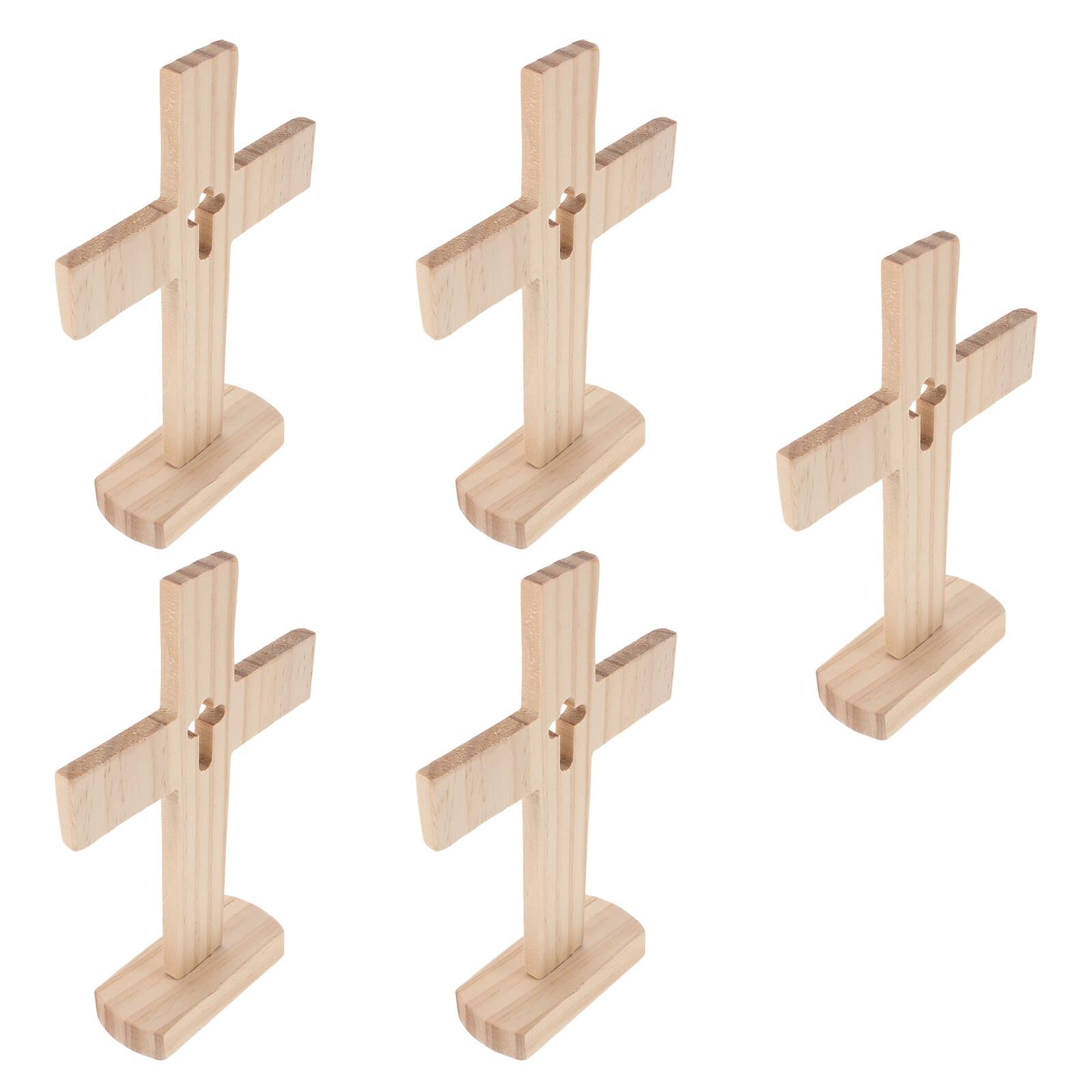 Cruces de madera de mesa pequeñas Alipis: decoración religiosa sin terminar