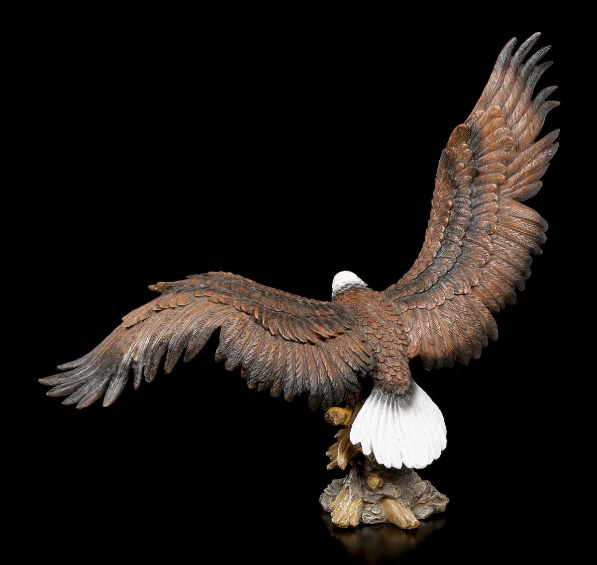 Figuren Shop GmbH Weißkopfseeadler mit ausgebreiteten Flügeln 40 cm | Adler-Dekofigur, handbemalt