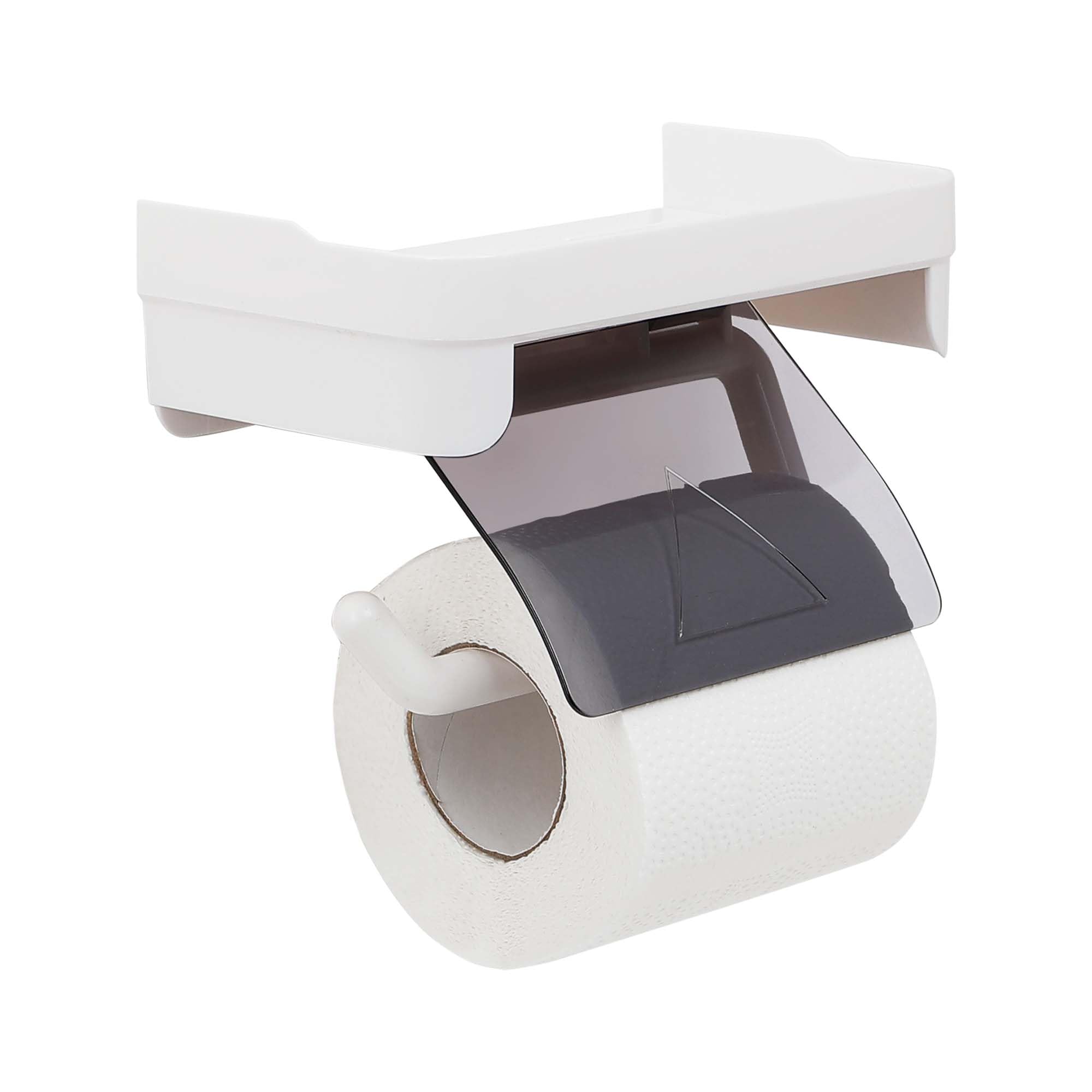 Hindware Self Adhesive Toilet Paper Holder for Bathroom, Tissue Holder, No Drill No Hole Magic Sticker Wall Mount Holder with Cover and Mobile & Spectacles Holder | Space Saving Bathroom Accessories. (B0C7RH9F3V) Amazon Price History, Amazon Price Tracker