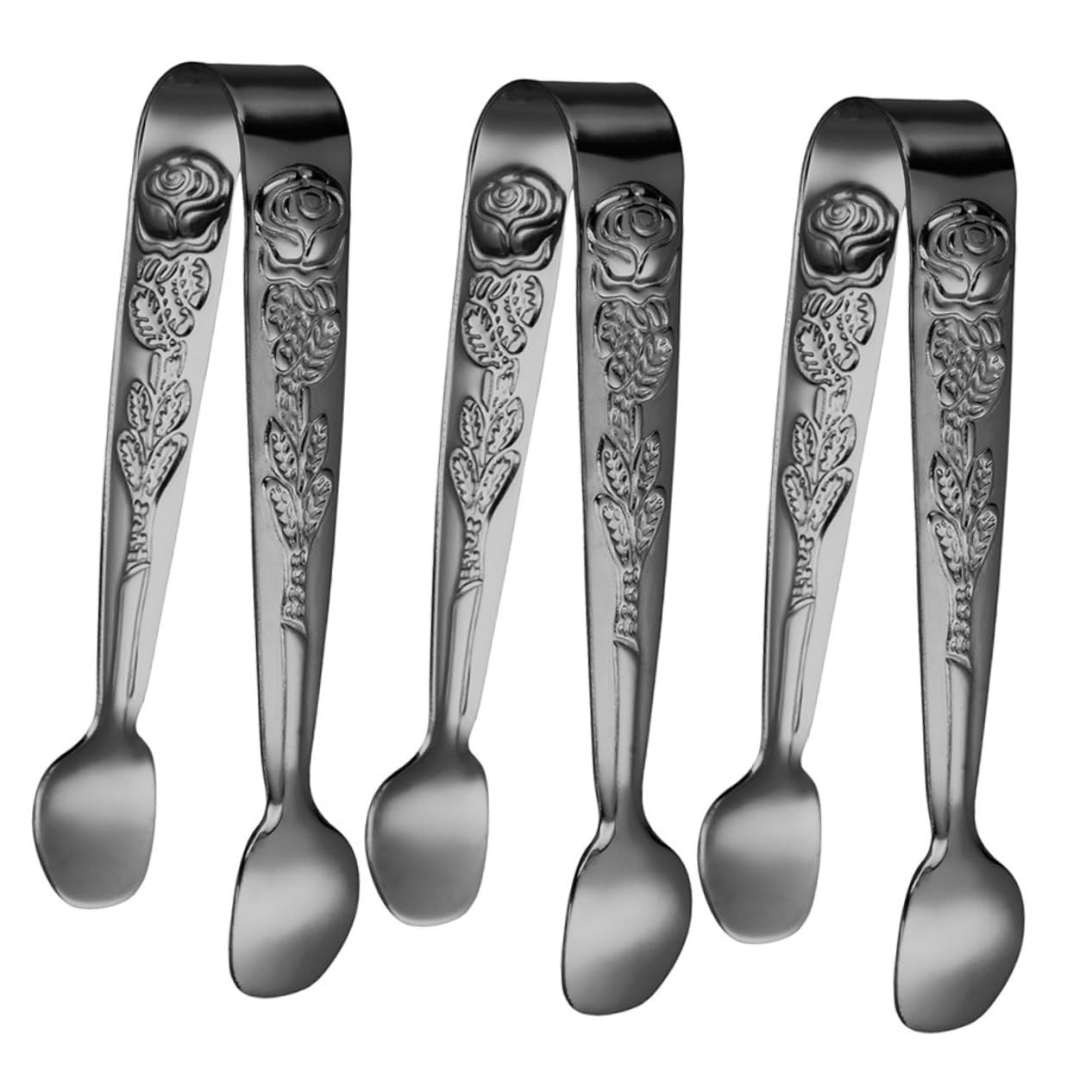 CIYODO Mini Tongs for Serving Sugar Cubes 304 Stainless Steel Candy Tong for Tea Party Breakfast