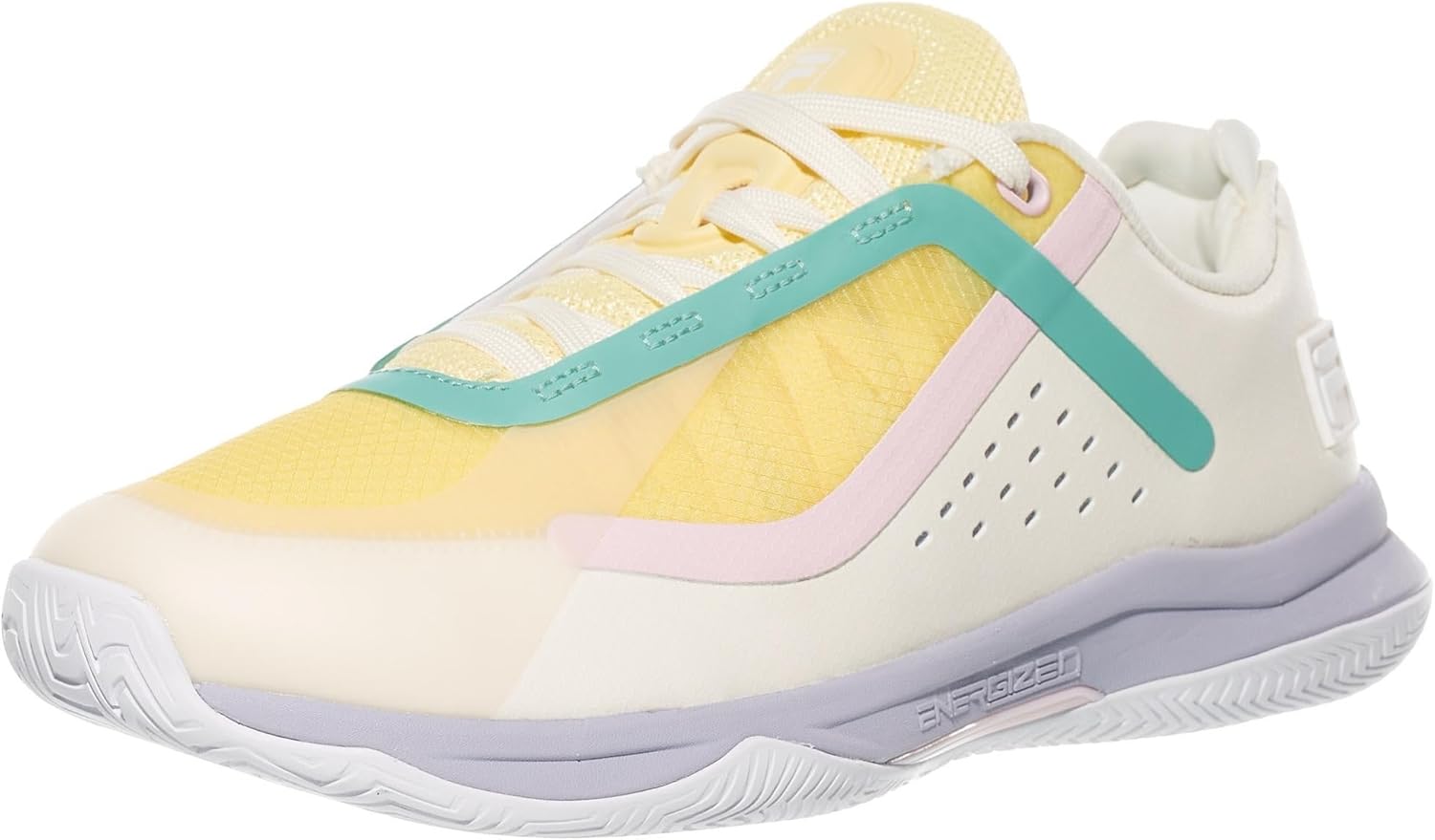 Fila Volley Burst 2 Womens Pickleball Shoes - Gardenia/Banana/B Medium / 10.0