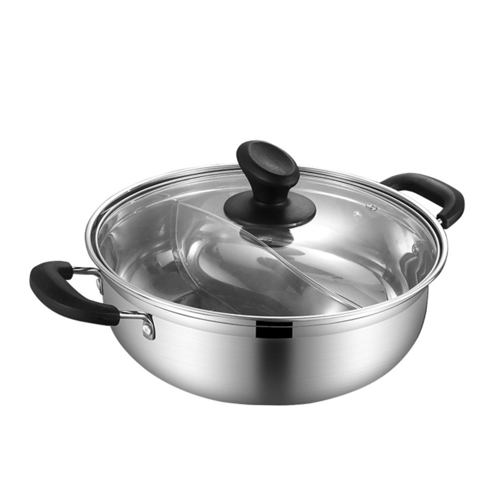 Marmite Fondue Chinoise Inox Argentée pour Repas à Deux