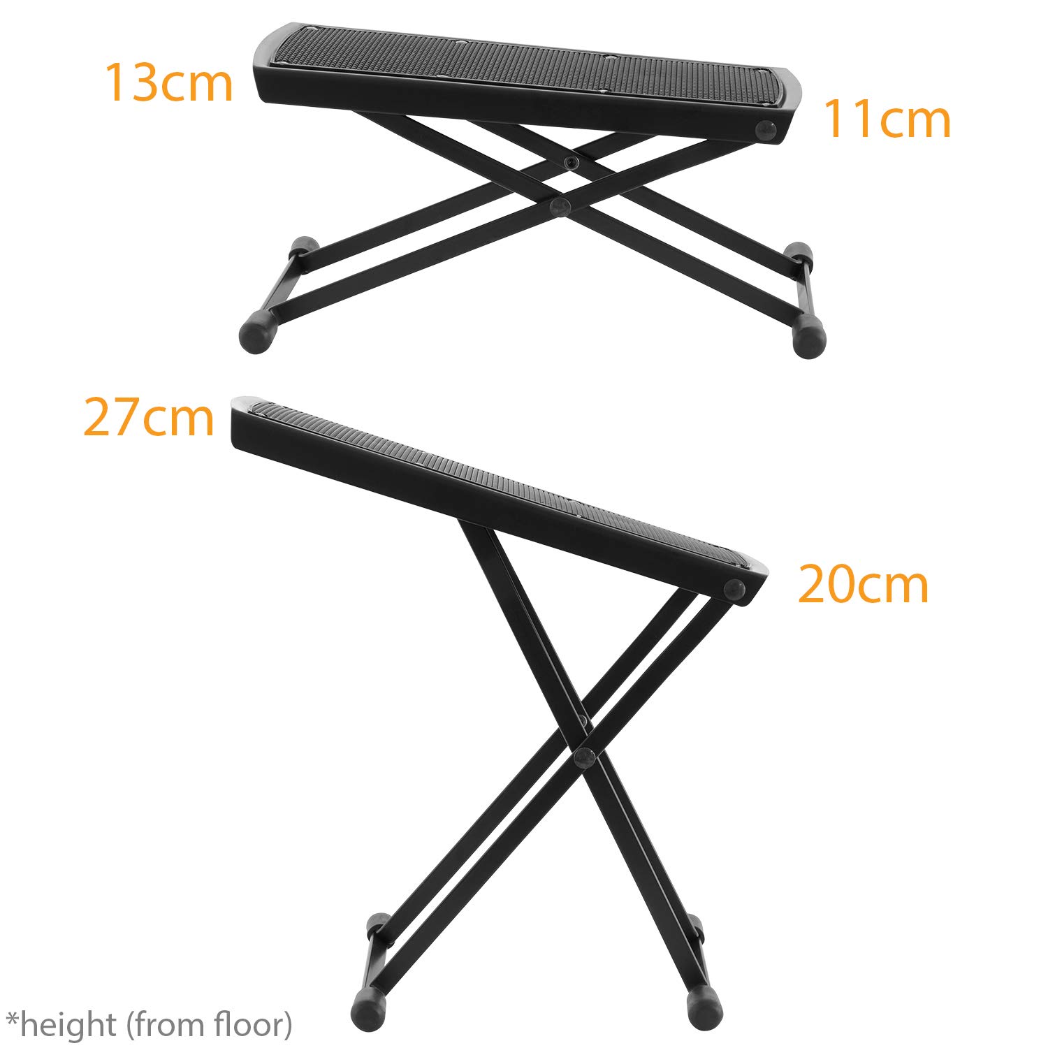 WR-207 Tabouret de guitare - Repose-pieds pliable en noir, marchepied pour guitare | WR-207 repose‑pied pliable pour guitare, design stable et compact, idéal pour confort de jeu et pratique