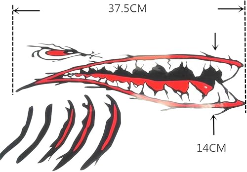 Miniatura 5 de MagiDeal 2 calcomanías impermeables para boca, ojo, kayak, pesca, barco, ventana, laptop, calcomanías