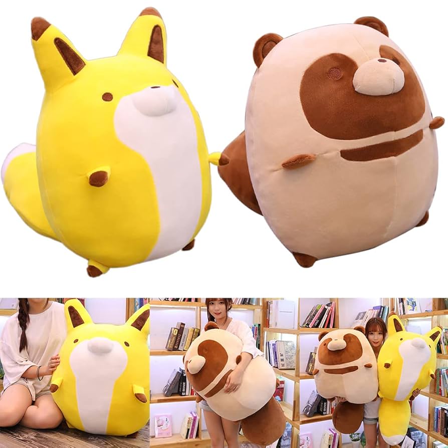 (未使用･未開封品)　タヌキとキツネ でっかいぬいぐるみ 2種セット wyeba8q Amazon.co.jp: タヌキとキツネ でっかいぬいぐるみ 洗える