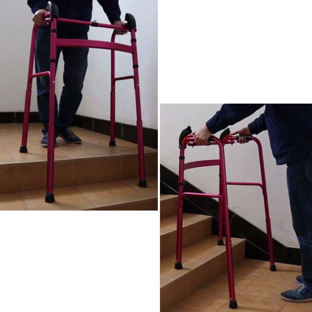 Andador sin ruedas, andador bariátrico para personas mayores de ancho, andadores para adultos mayores para escaleras, interior, exterior, ajustable, ligero, portátil, plegable, ayuda de movilidad p