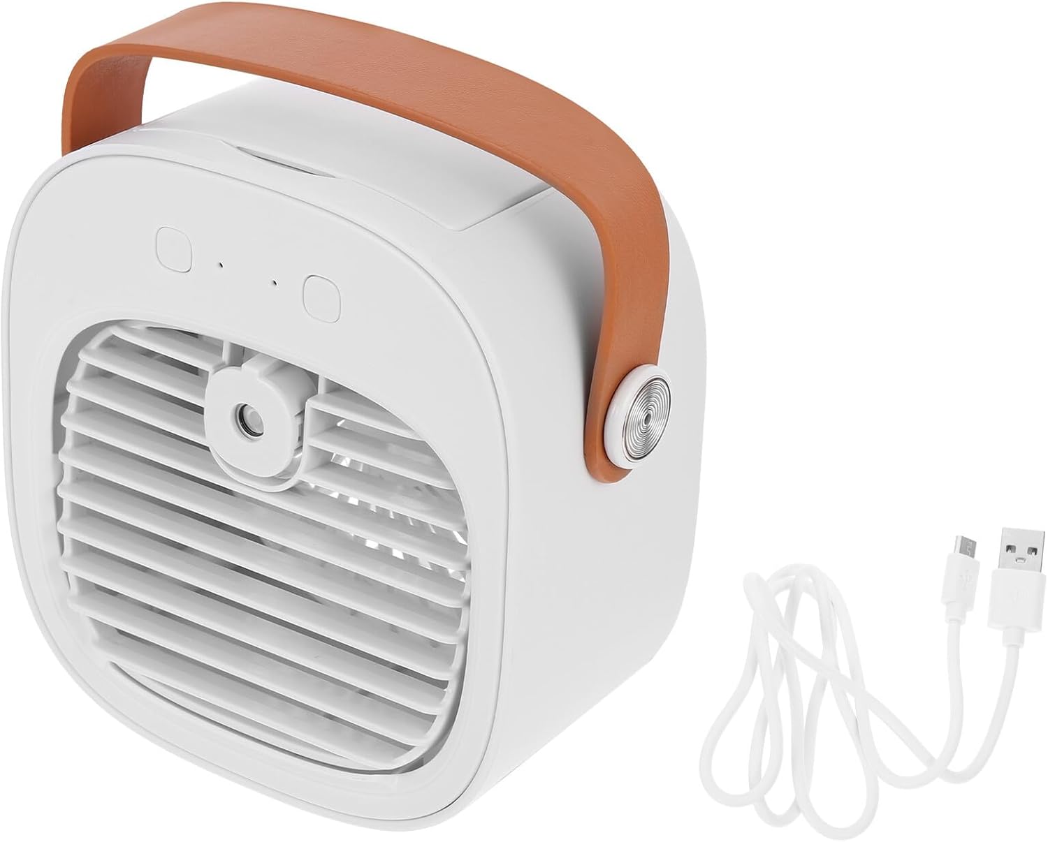 USB Table Fan Desktop Cooling Air Circulator Misting Fan USB Powered Small White for Office Bedroom Dormitory