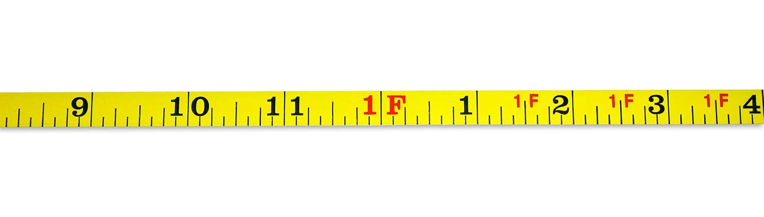 Metal Adhesive Backed Ruler – 3/8 Inch Wide X 50 Feet Long – Left to Right – Fractional – 1/8” Grads