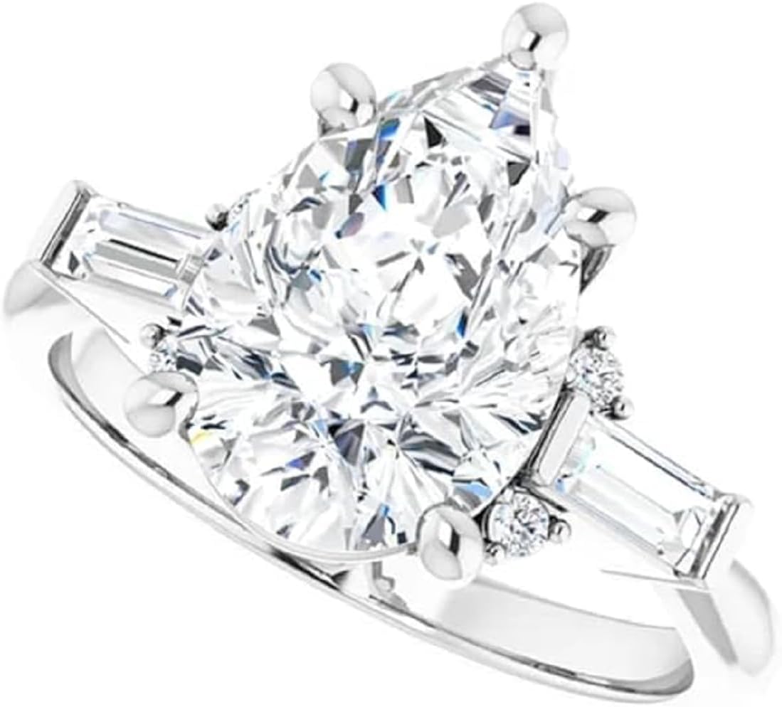 Moissanite Solitaire Engagement Ring, 18K Gold, 1-5 CT Colorless Stone 10k 14k 18k Gold & 925 Sterling Silver Anniversary Promise Ring for Her