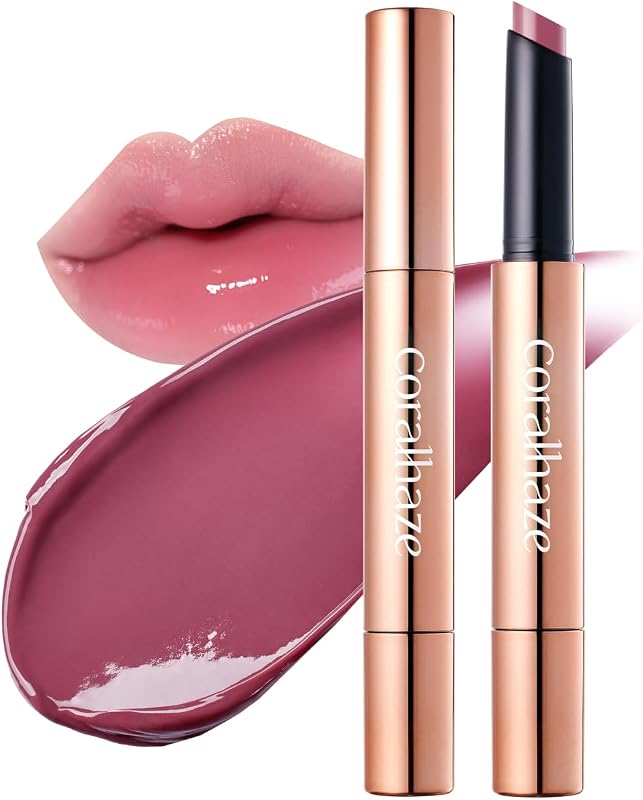 Bálsamo labial CORALHAZE Volumizing Lip Fondue (05 Distinct), brilho intenso, óleo labial, 0,32 oz