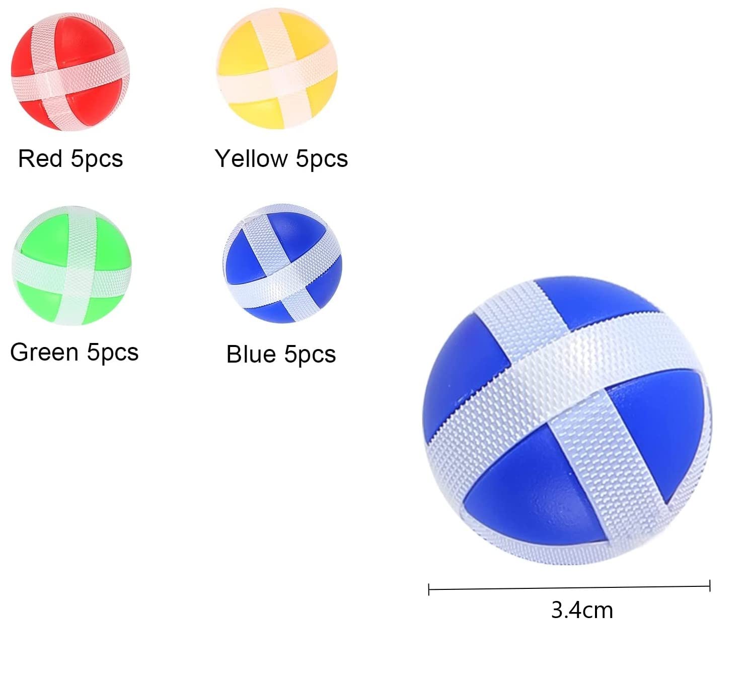 LATRAT Pack of 20 tape Ball Game Set Replacement Balls Paddle Ball Game tape Throwing Game for Indoor Outdoor Use 4 Colours - Image 2