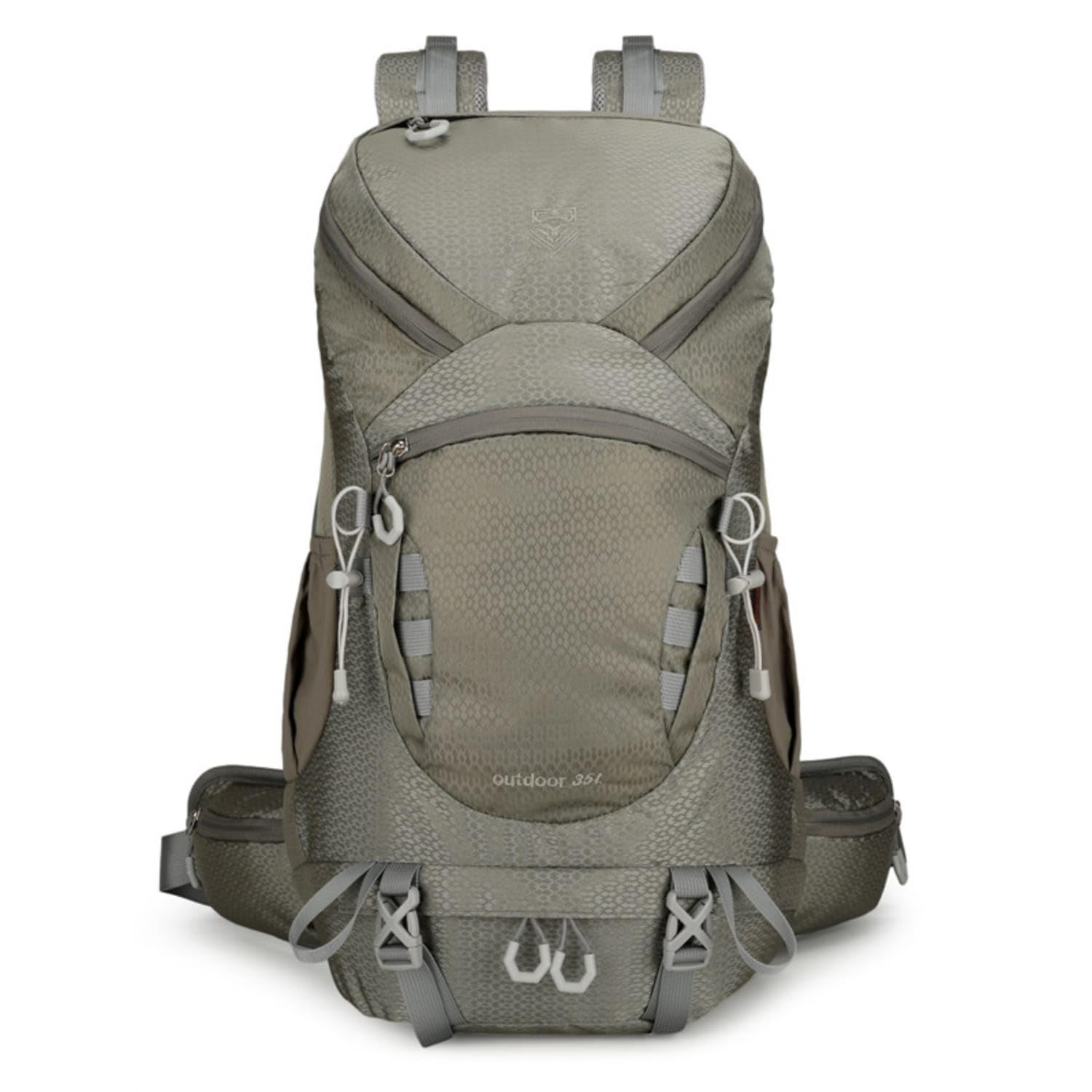 Padded Shoulder Straps Structured Hiking Backpack Front Zippered Pocket Water-Repellent Backpack Side Pockets Outdoor Gear, Dark Grey-image-10