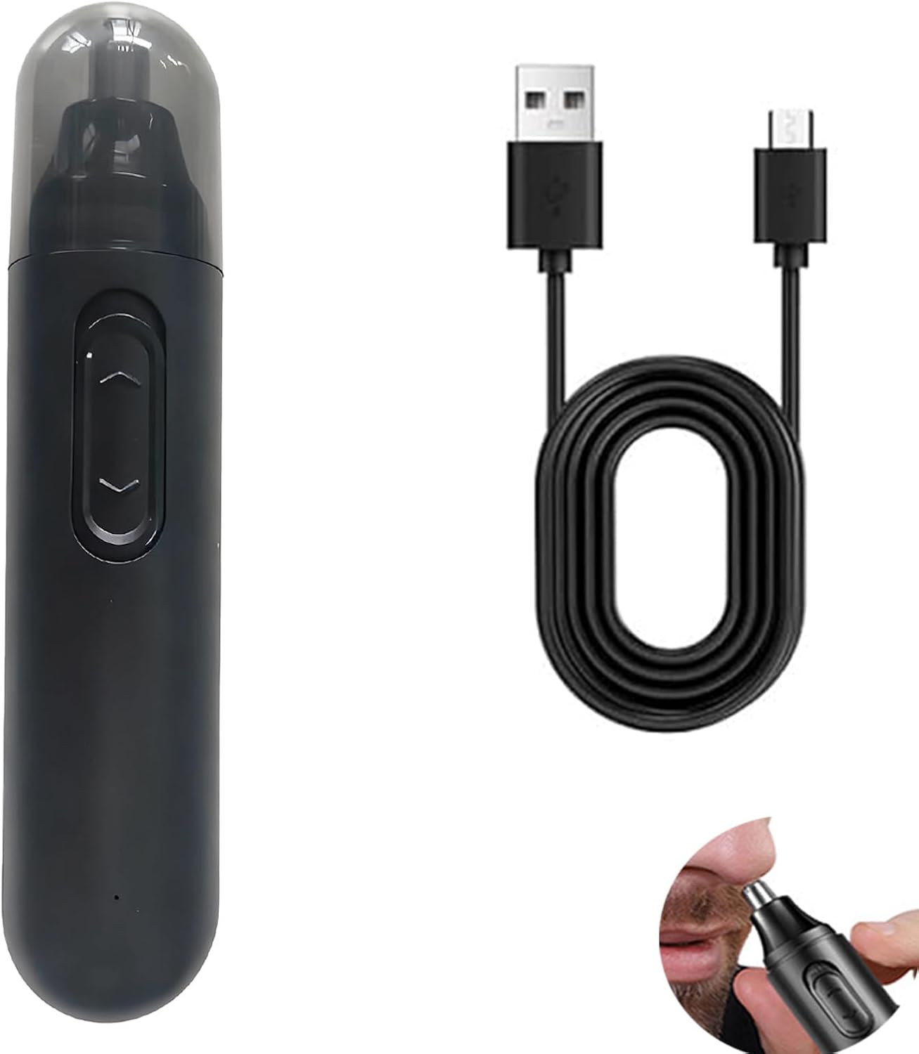 Wielofunkcyjna maszynka do strzyżenia włosów w nosie, ładowana przez USB, z podwójnym ostrzem, profesjonalna, bezbolesna maszynka do strzyżenia brwi i twarzy, dla mężczyzn i F
