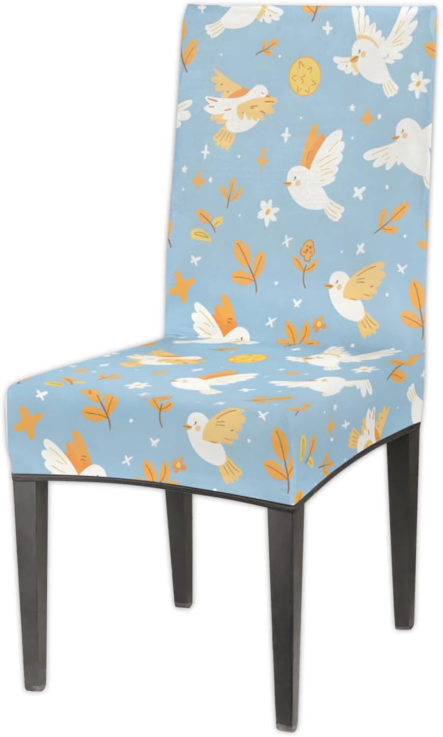 QsirBC Pigeons Leaves Stretch Dining Room Chair Covers Set of 4 Chair Slipcovers Removable Washable Kitchen Seat Covers Chair Protectors for Hotel Party Wedding