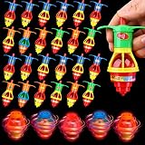48 Pack Light Up Spinning Tops for Kids, LED Light Up Flashing UFO Spinning Tops with Gyroscope Nove